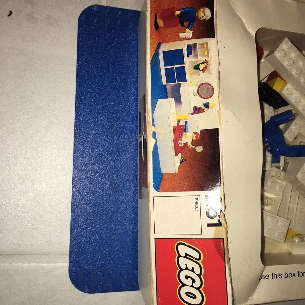1970’s Vintage Lego Blocks set 261 Bathroom - used damaged box old Deadstock